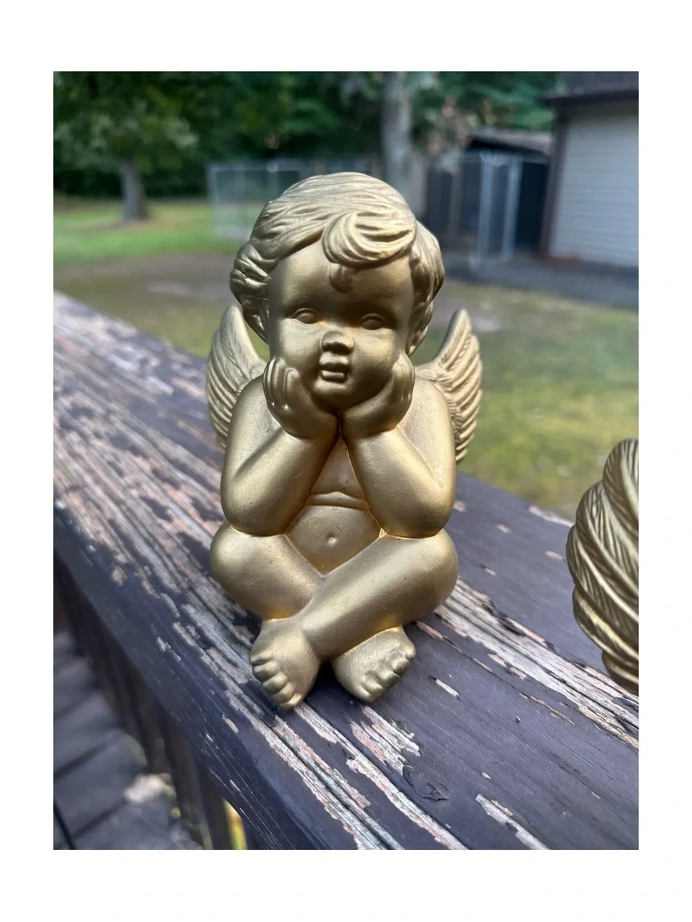 Set of 3 Gold Cherub Figurines — Decorative Winged Accents